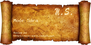 Moór Sára névjegykártya
