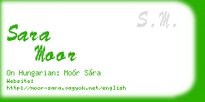 sara moor business card